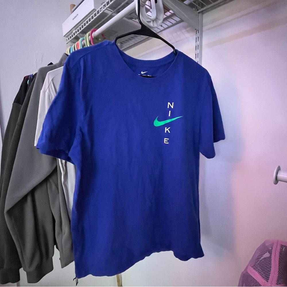 Purple Nike Green Swoosh Tee